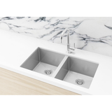 Meir Kitchen Sink Double Bowl 760 X 440 - Brushed Nickel