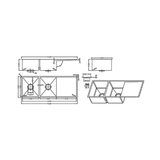 Meir Kitchen Sink Double Bowl & Drainboard 1160X440 - Tiger Bronze Mksp-D1160440D-Pvdbb