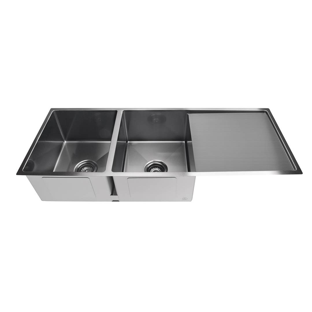 Meir Kitchen Sink Double Bowl & Drainboard 1160 X 440 - Shadow