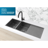 Meir Kitchen Sink Double Bowl & Drainboard 1160 X 440 - Shadow