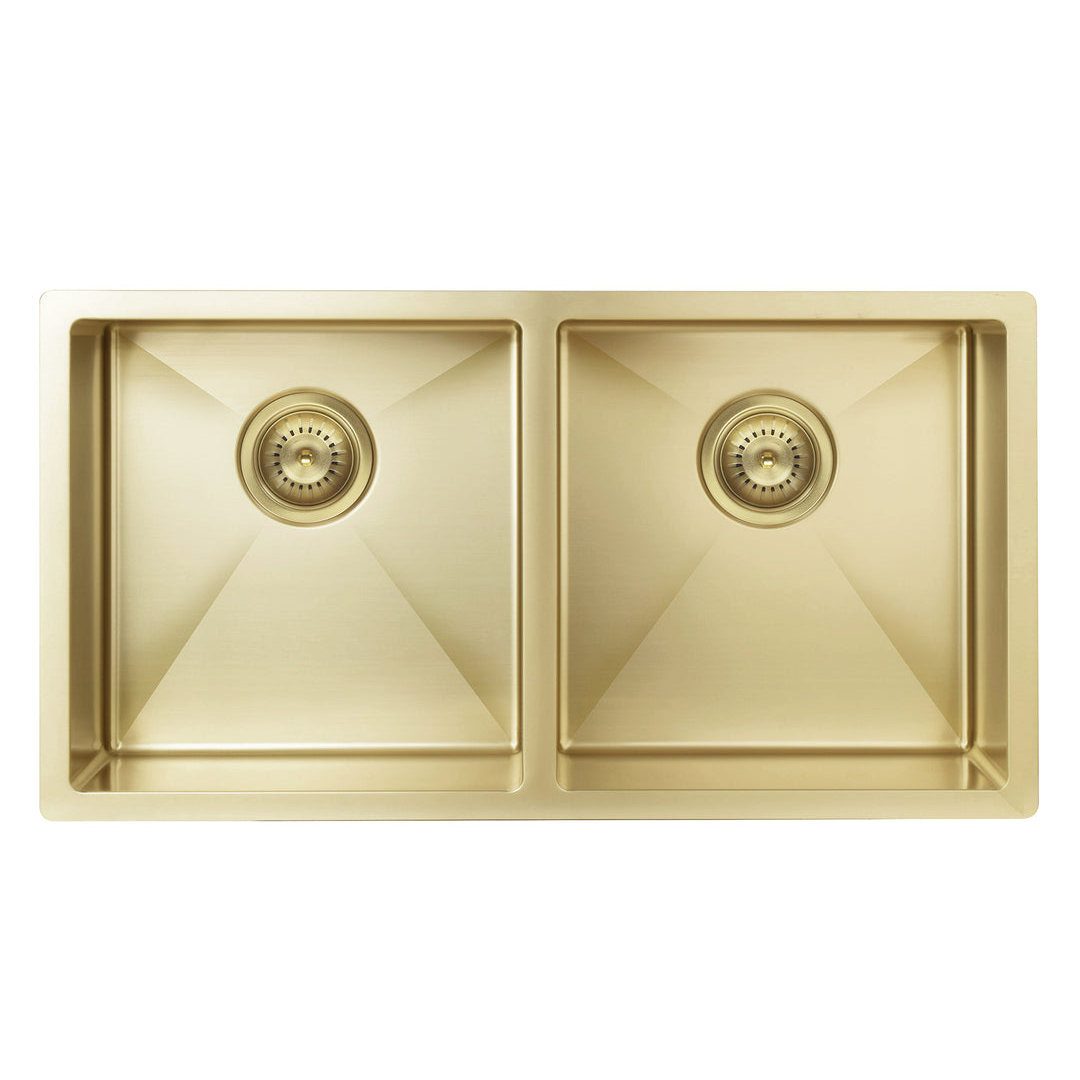 Meir Kitchen Sink Double Bowl 860 X 440 - Tiger Bronze