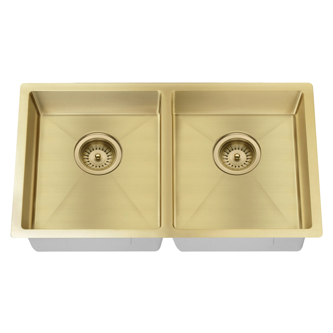 Meir Kitchen Sink Double Bowl 860 X 440 - Tiger Bronze