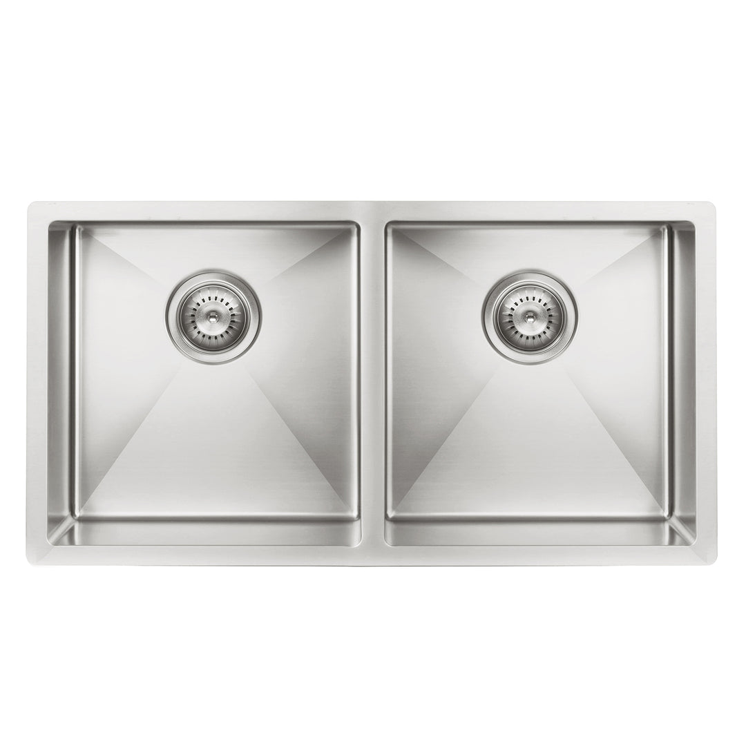Meir Kitchen Sink Double Bowl 860 X 440 - Brushed Nickel