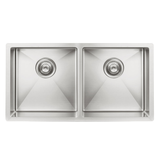 Meir Kitchen Sink Double Bowl 860 X 440 - Brushed Nickel
