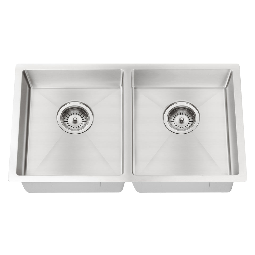 Meir Kitchen Sink Double Bowl 860 X 440 - Brushed Nickel