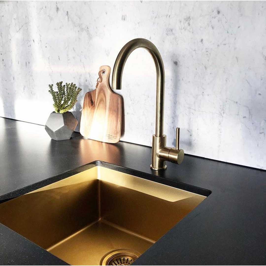 Meir Kitchen Sink Single Bowl 450 X 450 - Tiger Bronze