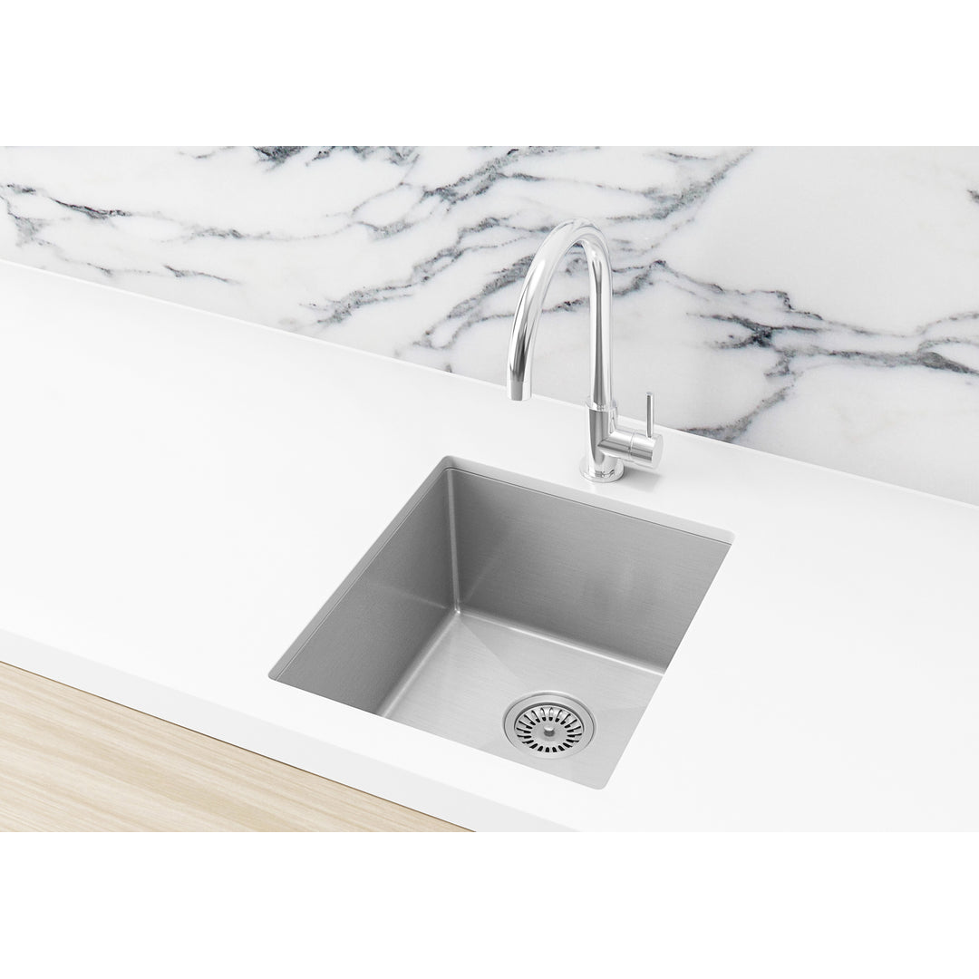 Meir Kitchen Sink Single Bowl 380 X 440 - Brushed Nickel