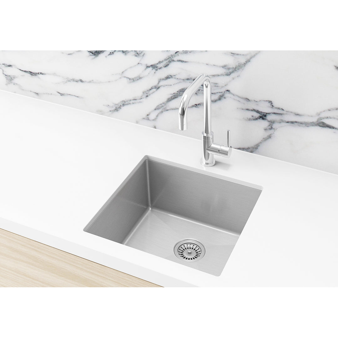 Meir Kitchen Sink Single Bowl 450 X 450 - Brushed Nickel
