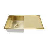 Meir Kitchen Sink Single Bowl & Drainboard 840 X 440 - Brushed Nickel