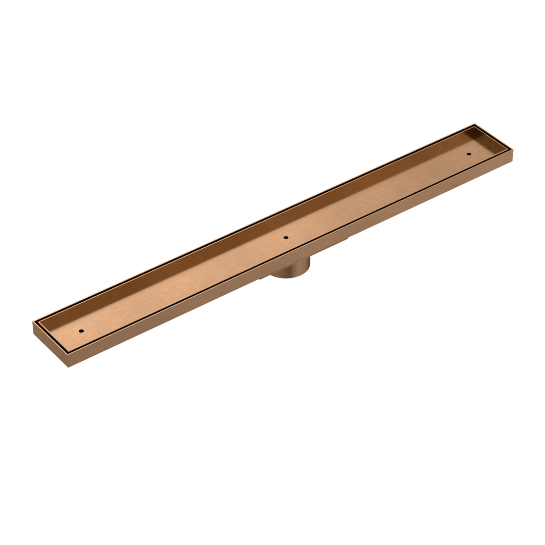 Meir Shower Channel Waste 900Mm With Tile Insert - Lustre Bronze Mp06F-T900-Pvdbz