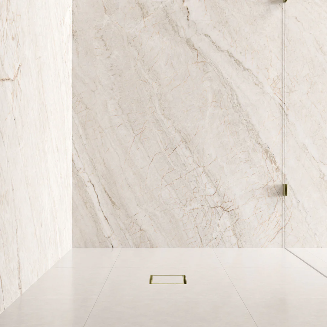 Meir Shower Waste With Tile Insert - Champagne