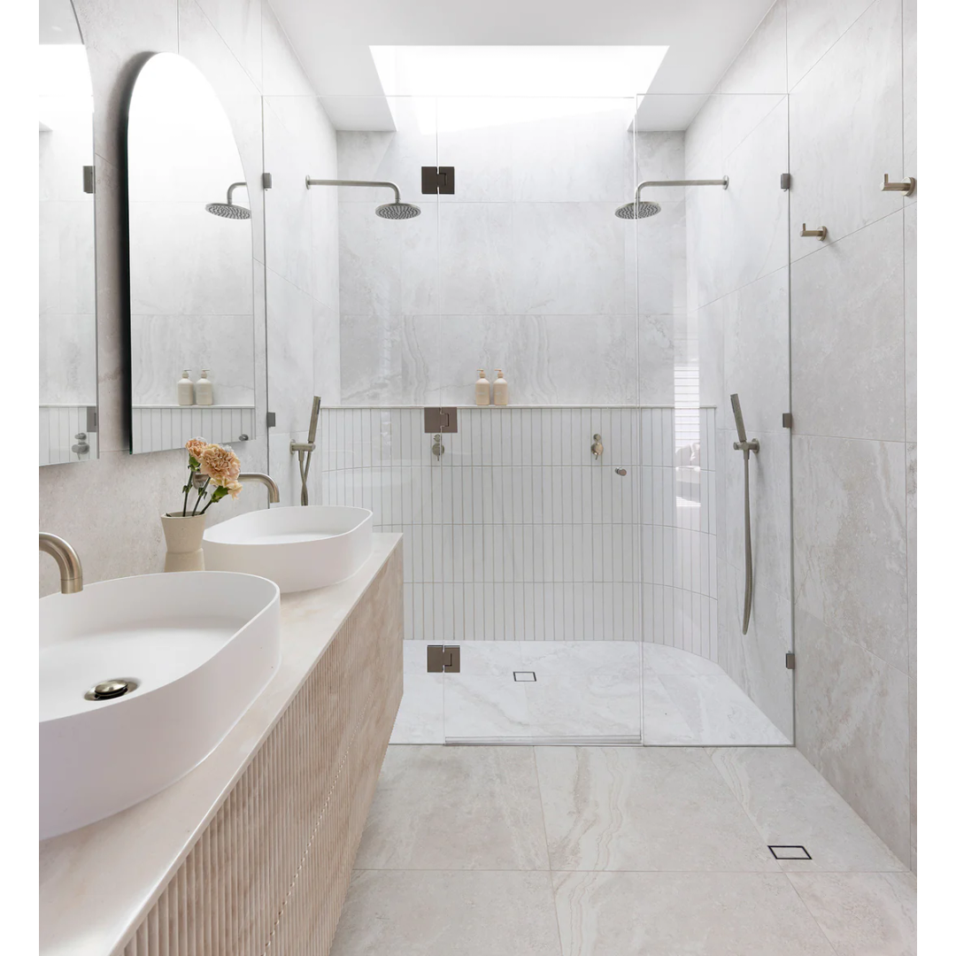 Meir Shower Waste With Tile Insert - Brushed Nickel