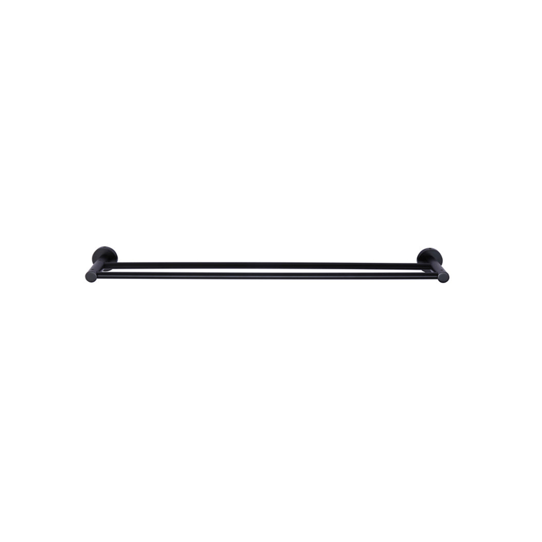 Meir Round Double Towel Rail 900Mm - Matte Black