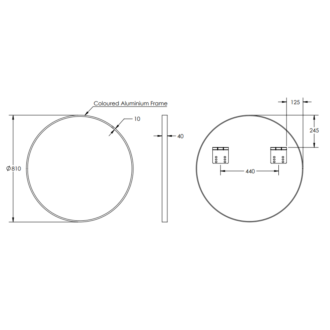 Modern Round Remer Mirror 810W X 810H X 40D - Matte Black