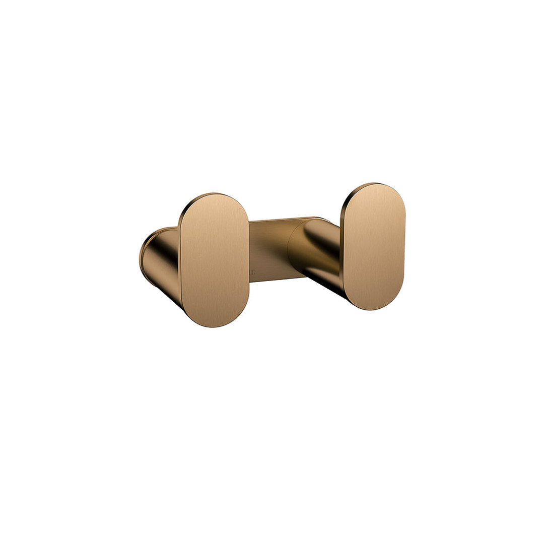 Meir Curvae Double Robe Hook - Lustre Bronze