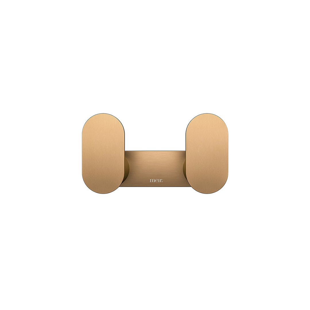 Meir Curvae Double Robe Hook - Lustre Bronze