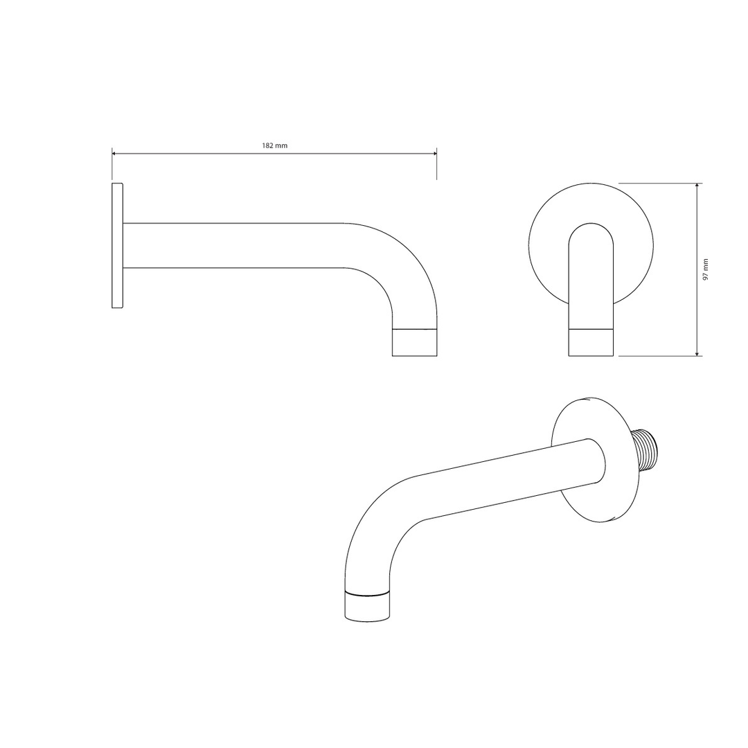 Meir Universal Round Curved Spout 170Mm - Champagne Ms05-170-Ch