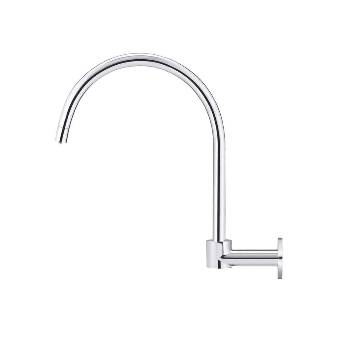 Meir Round High Rise Swivel Wall Spout - Polished Chrome