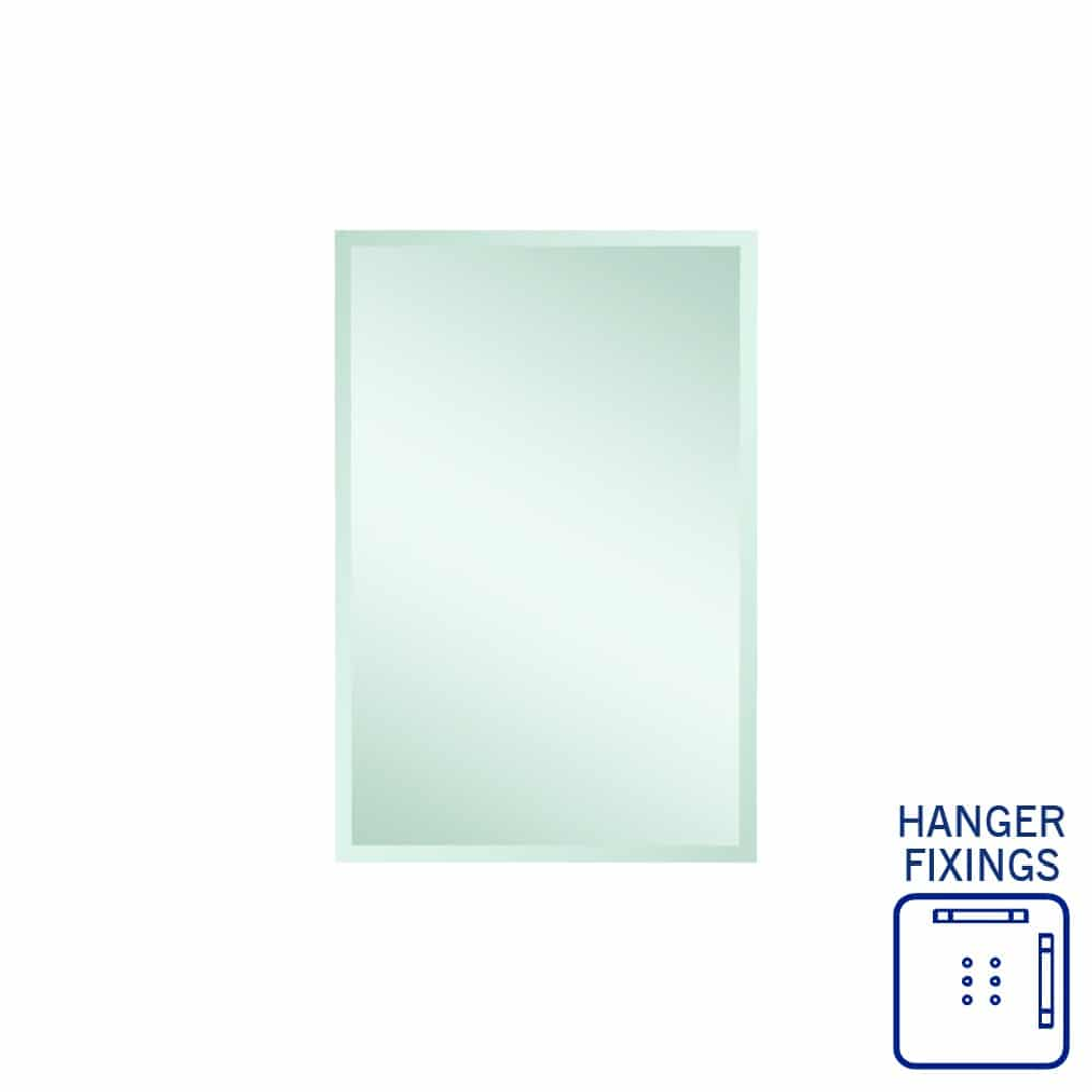 Thermogroup Montana Rectangle 25mm Bevel Edge Mirror 600x900mm - With Hangers