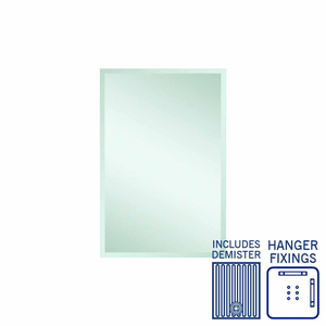 Thermogroup Montana Rectangle 25mm Bevel Edge Mirror 600x900mm - With Hangers and Demister