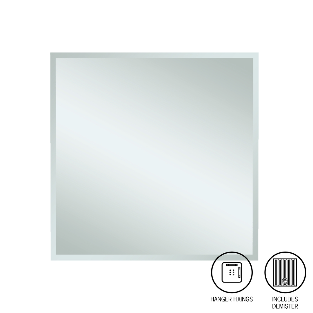 Thermogroup Montana Square 25Mm Bevel Edge Mirror 600X750Mm - With Hangers And Demister