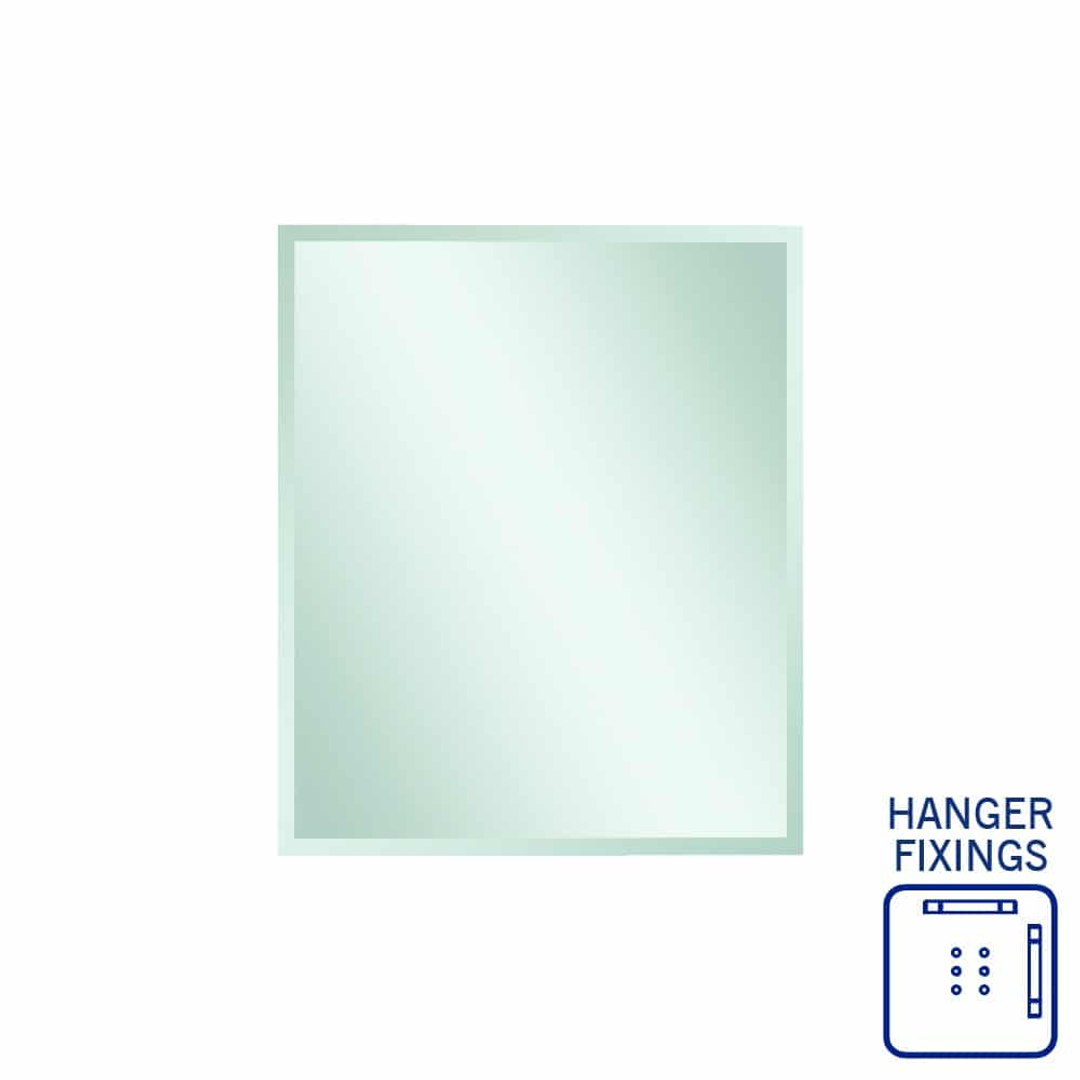 Thermogroup Montana Rectangle 25mm Bevel Edge Mirror 900x750mm - With Hangers