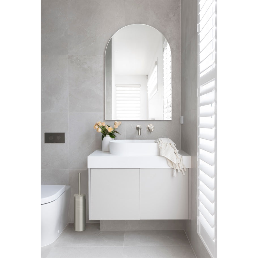 Meir Round Toilet Brush And Holder - Brushed Nickel