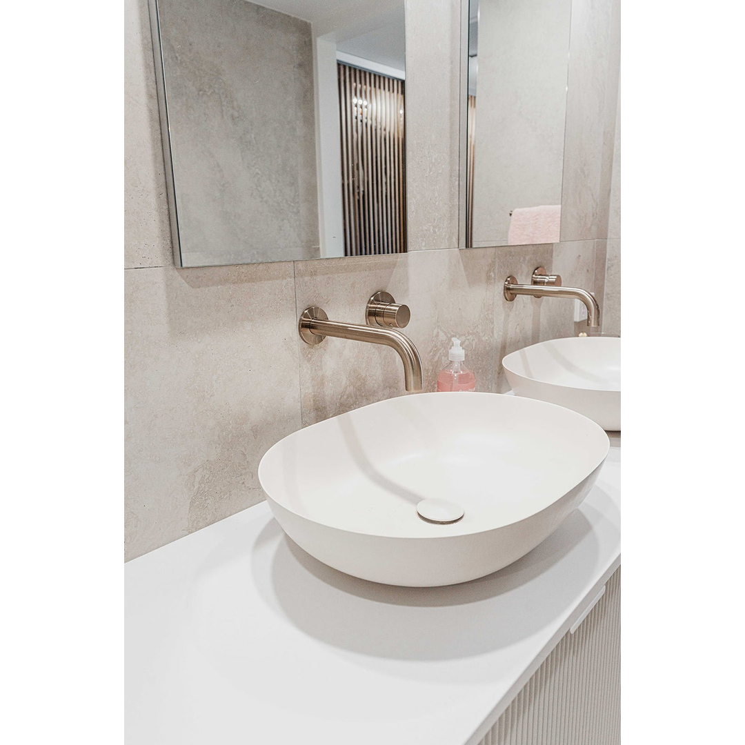 Meir Round Wall Mixer Pinless Handle Finish Kit - Champagne