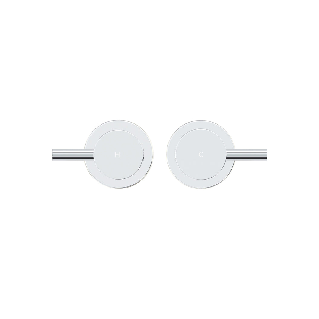 Meir Round Quarter Turn Wall Top Assemblies - Polished Chrome