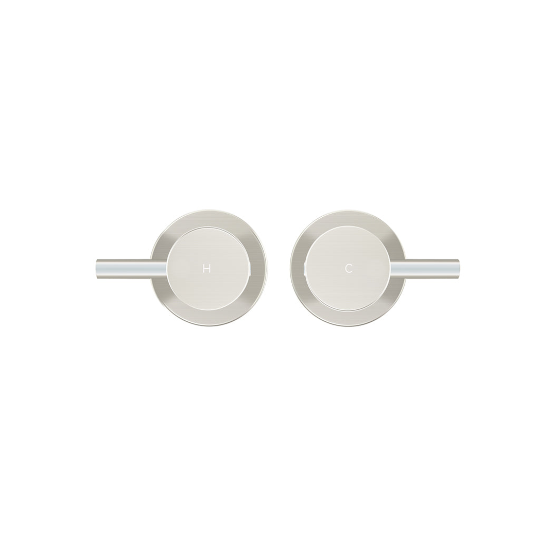 Meir Round Quarter Turn Wall Top Assemblies - Brushed Nickel