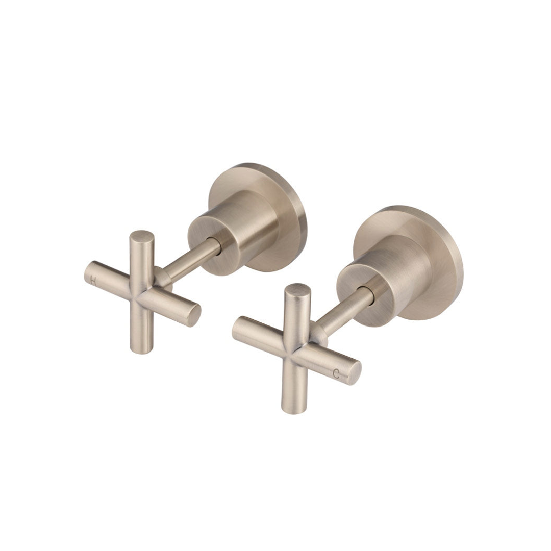 Meir Cross Handle Jumper Valve Wall Top Assemblies - Champagne