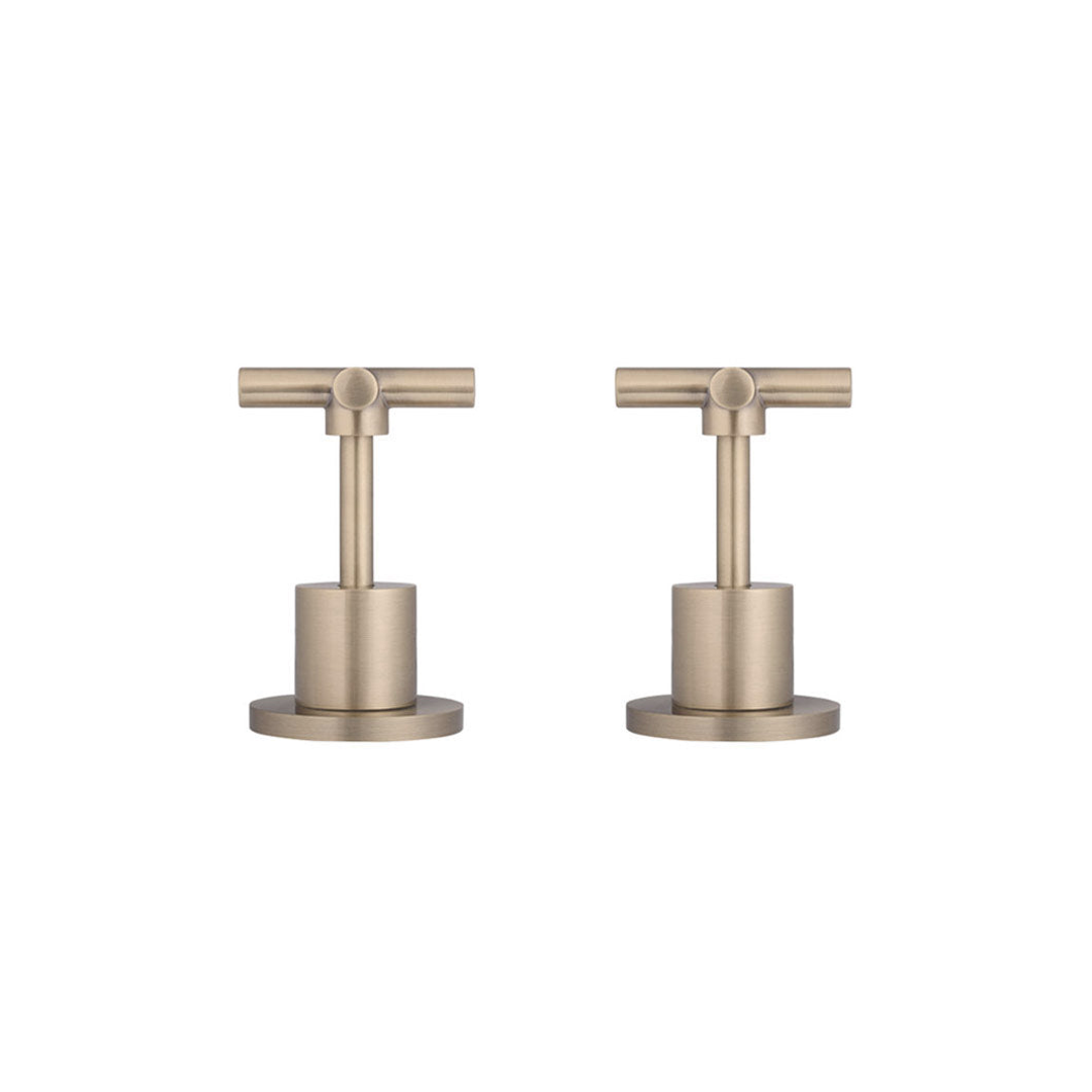 Meir Cross Handle Jumper Valve Wall Top Assemblies - Champagne