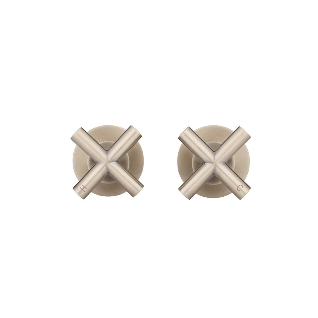 Meir Cross Handle Jumper Valve Wall Top Assemblies - Champagne