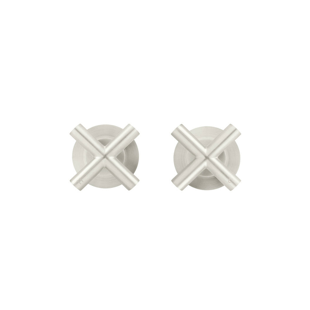 Meir Cross Handle Jumper Valve Wall Top Assemblies - Brushed Nickel