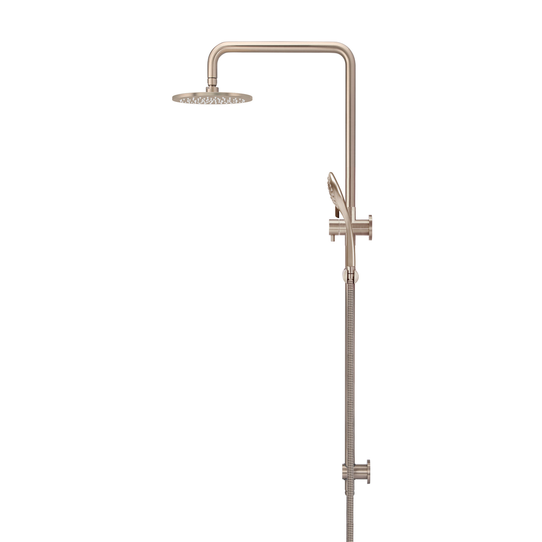 Meir Round Combination Shower Rail 200Mm Rose Three Function Hand Shower - Champagne