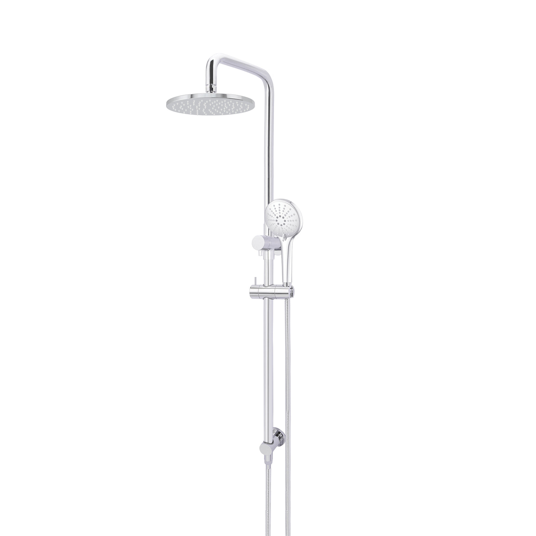 Meir Round Comb Shower Rail 200Mm Rose Three Function Hand Shower - Polished Chrome Mz0704-C