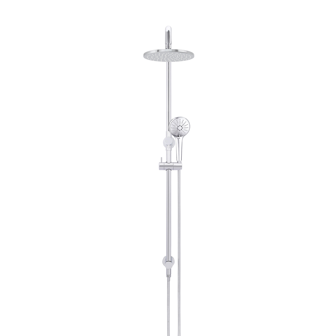 Meir Round Comb Shower Rail 200Mm Rose Three Function Hand Shower - Polished Chrome Mz0704-C