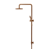 Meir Round Combination Shower Rail 200Mm Rose Three Function Hand Shower - Lustre Bronze