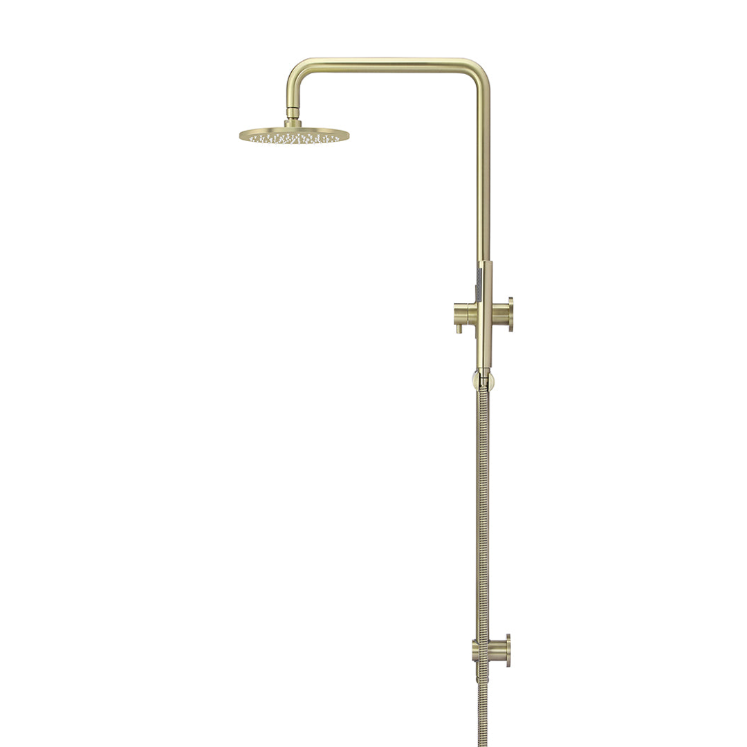 Meir Round Combination Shower Rail 200Mm Rose Three Function Hand Shower - Tiger Bronze