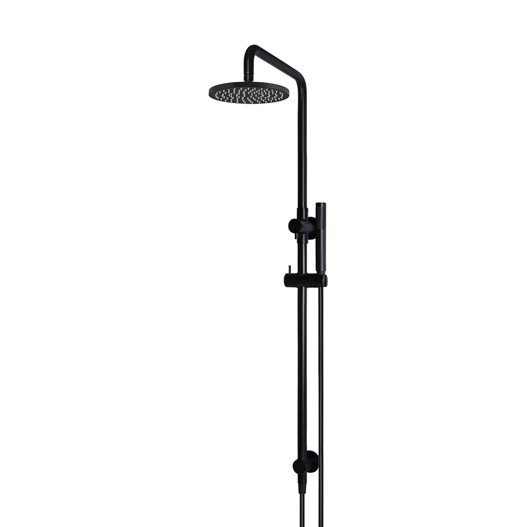 Meir Round Combination Shower Rail 200Mm Rose Single Function Hand Shower - Matte Black