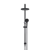 Meir Round Combination Shower Rail 200Mm Rose Three-Function Hand Shower - Matte Black Mz0704