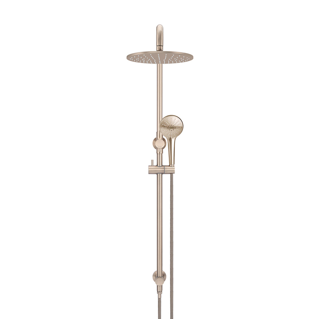 Meir Round Combination Shower Rail 300Mm Rose Three Function Hand Shower - Champagne