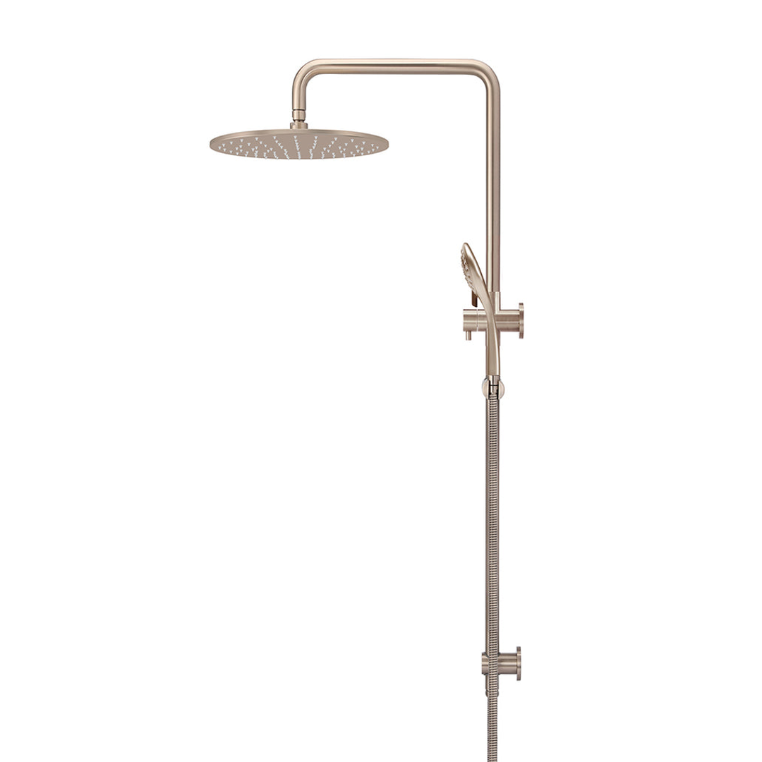 Meir Round Combination Shower Rail 300Mm Rose Three Function Hand Shower - Champagne