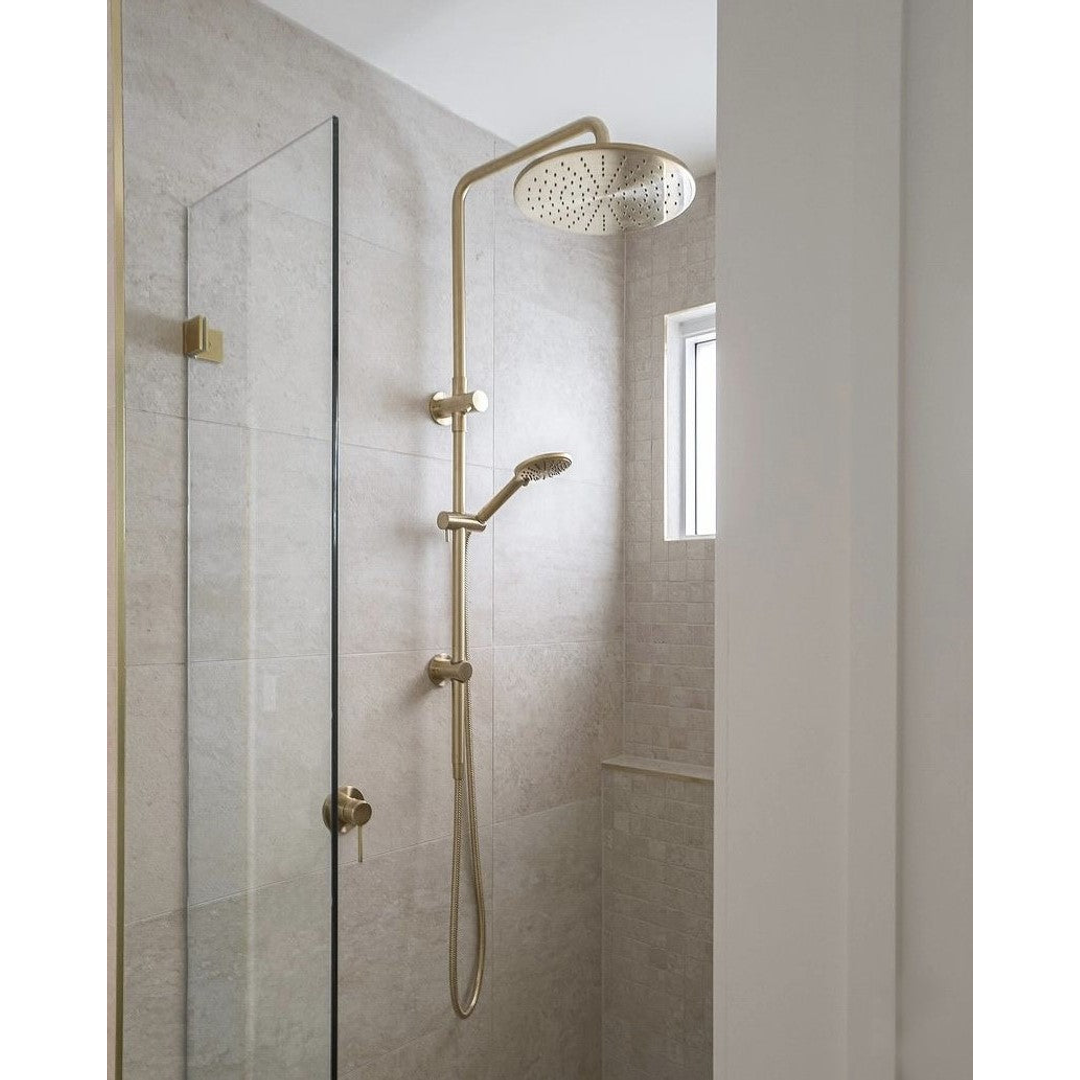 Meir Round Combination Shower Rail 300Mm Rose Three Function Hand Shower - Tiger Bronze