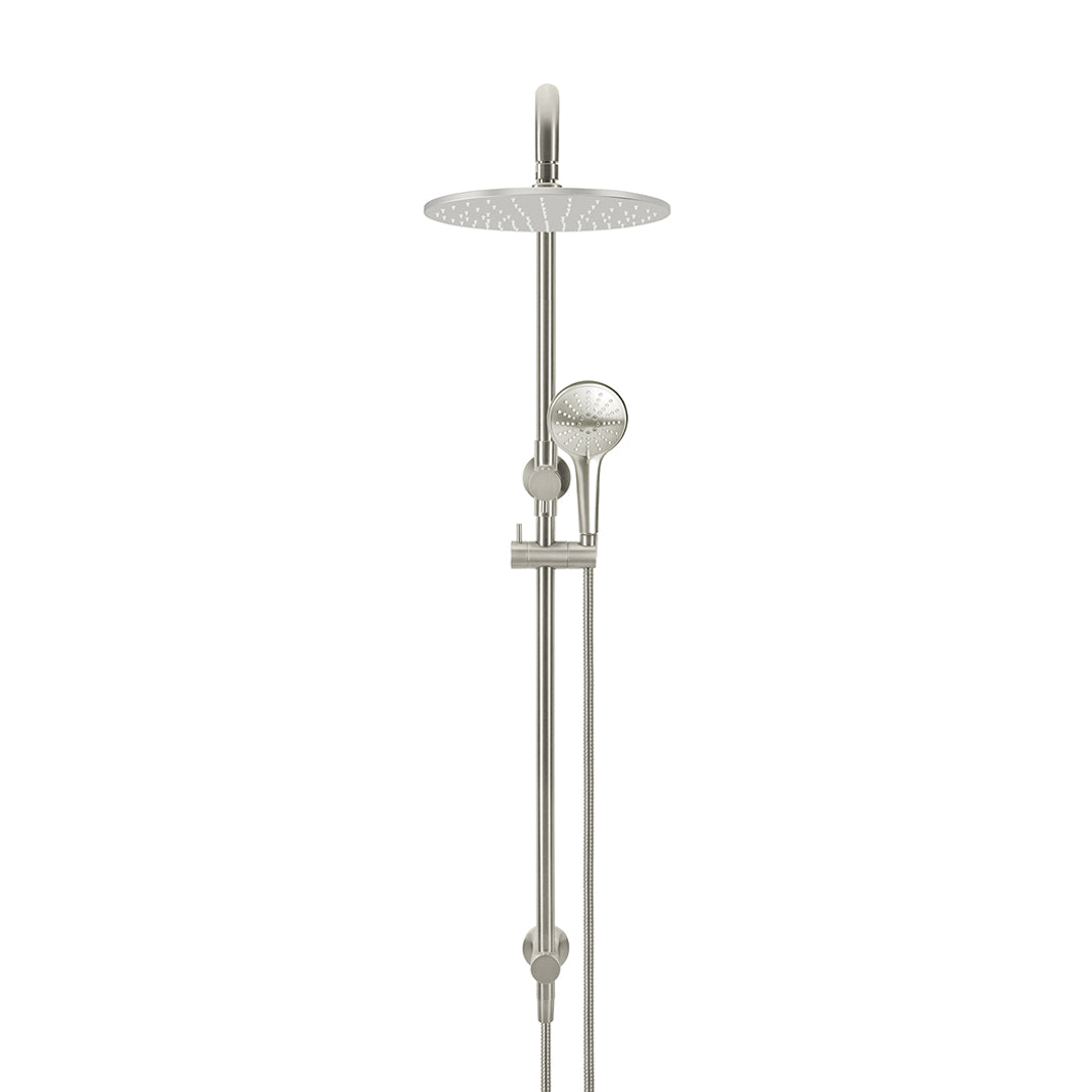Meir Round Combination Shower Rail 300Mm Rose Three Function Hand Shower - Brushed Nickel