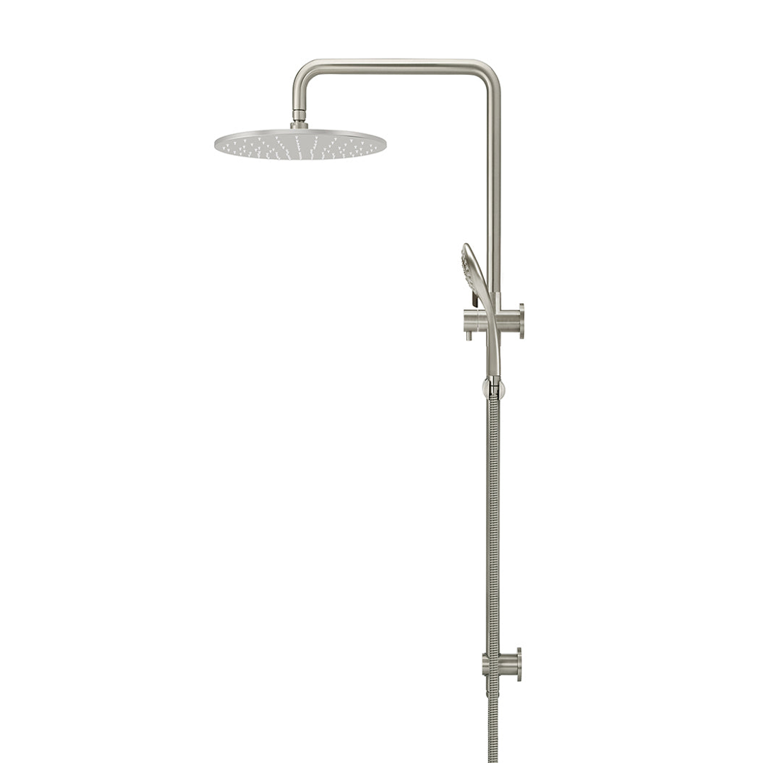 Meir Round Combination Shower Rail 300Mm Rose Three Function Hand Shower - Brushed Nickel