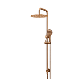 Meir Round Combination Shower Rail 300Mm Rose Three Function Hand Shower - Lustre Bronze