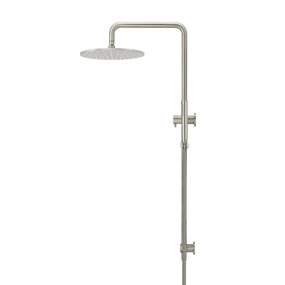 Meir Round Comb Shower Rail 300Mm Rose Sngl Function Hand Shower - Brushed Nickel Mz0706-R-Pvdbn