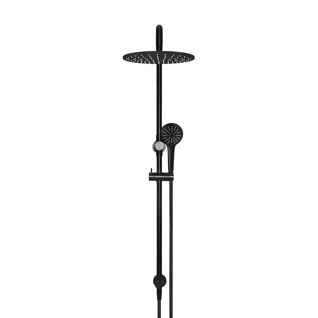 Meir Round Combination Shower Rail 300Mm Rose Three Function Hand Shower - Matte Black