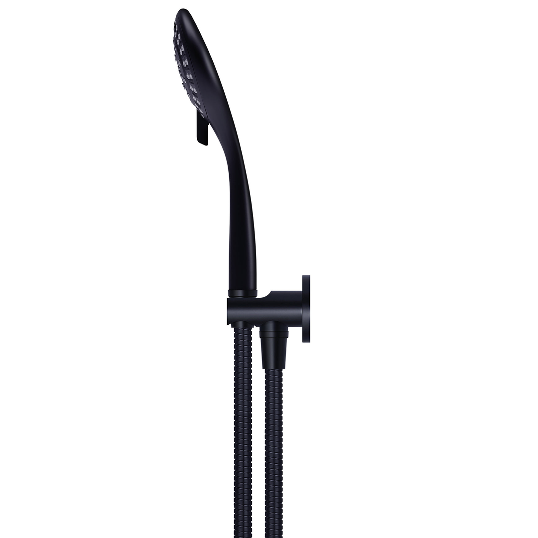Meir Round Three Function Hand Shower On Fixed Bracket - Matte Black